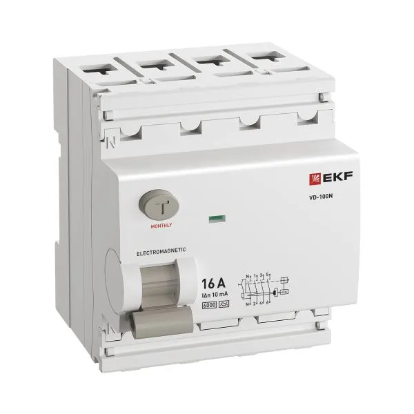 ВДТ ВД-100N 4P 16А 10мА A эл-мех 6кА PROXIMA EKF - Фото 2