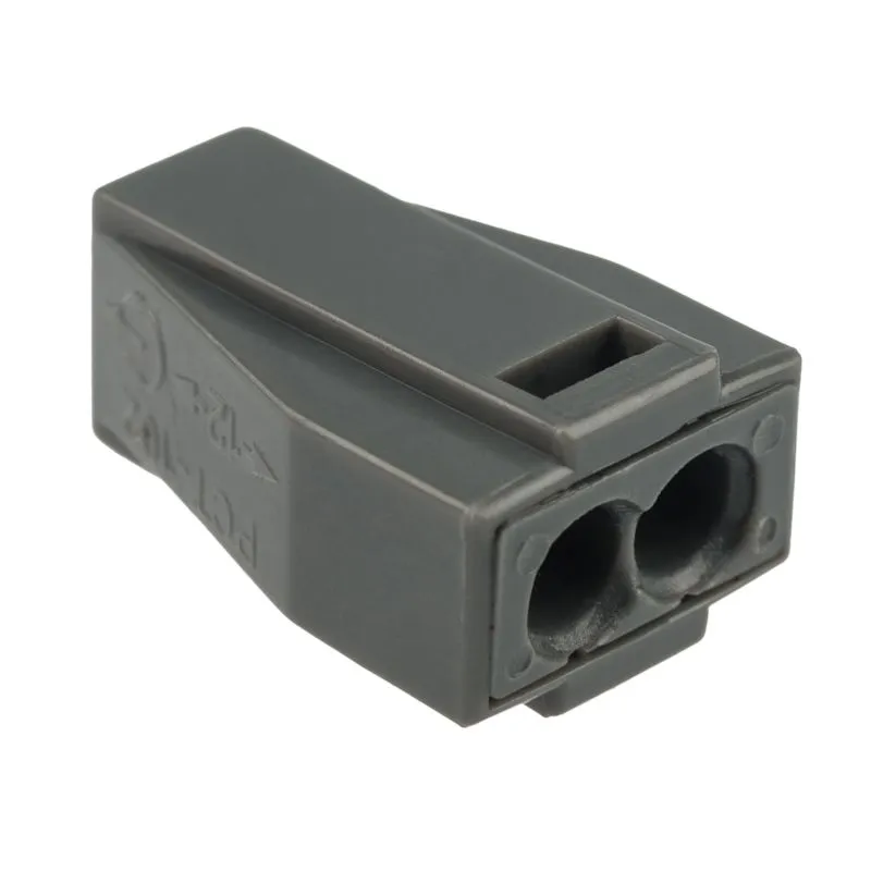 Экспресс-клемма с пастой СМК 773-302, 2-проводная до 2,5 мм², серая (100 шт/уп) REXANT