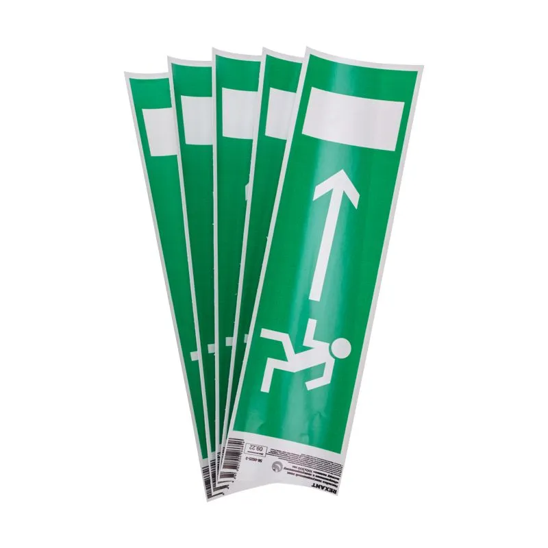 Наклейка эвакуационный знак "Направление к эвакуационному выходу налево" с хедером; 100х300 мм REXANT