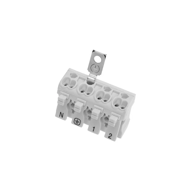 Клемма пружинная соединительная КСП 4-полюсная с заземлением и с монтажными ножками (50 шт./уп.) REXANT - Фото 3