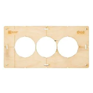 Шаблон для подрозетников c 3 отв. диам. 68 мм EKF Expert sh-d68-3