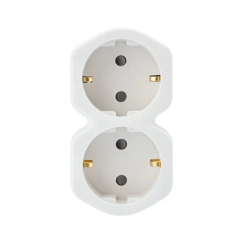 Двойник электрический 16А с/з и защитными шторками, белый REXANT - Фото 5