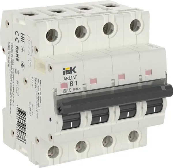 ARMAT Автоматический выключатель M06N 4P B 1А IEK AR-M06N-4-B001