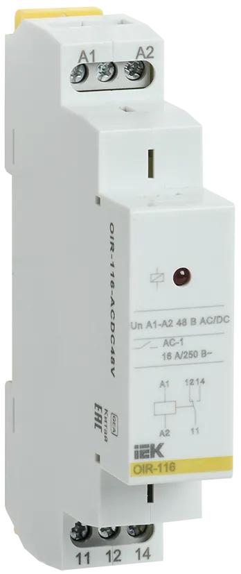 Реле промежуточное модульное OIR 1 контакт 16А 48В AC/DC IEK