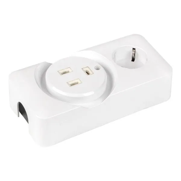 Розетка двойная (РШ/евро) 32А/16A 250В 2P+PE бел. EKF - Фото 2