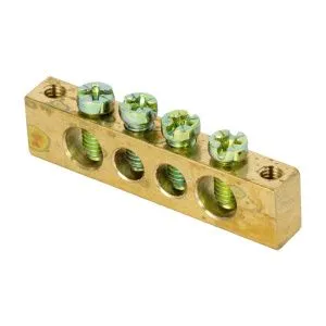 Шина PEN "ноль-земля" (6x9мм) 4 отв. латунь крепеж по краям EKF sn0-63-04-k