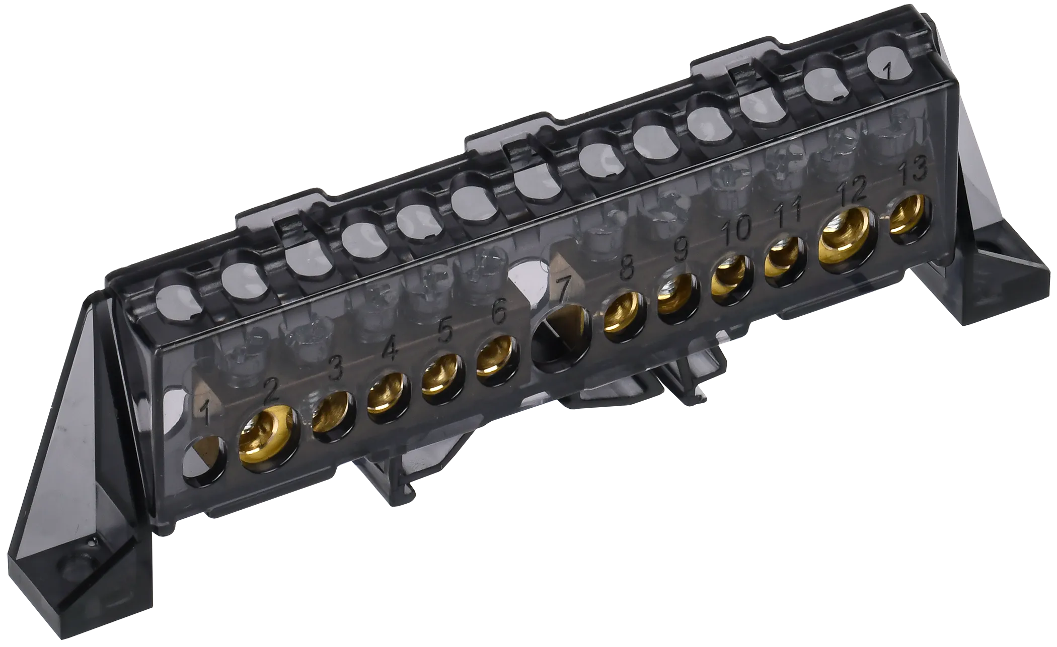 TEKFOR Шина N "ноль" в комбинированном DIN-изоляторе "Стойка" 8х12-(5+6)-Ч IEK TF-NN20-56-DP-K02