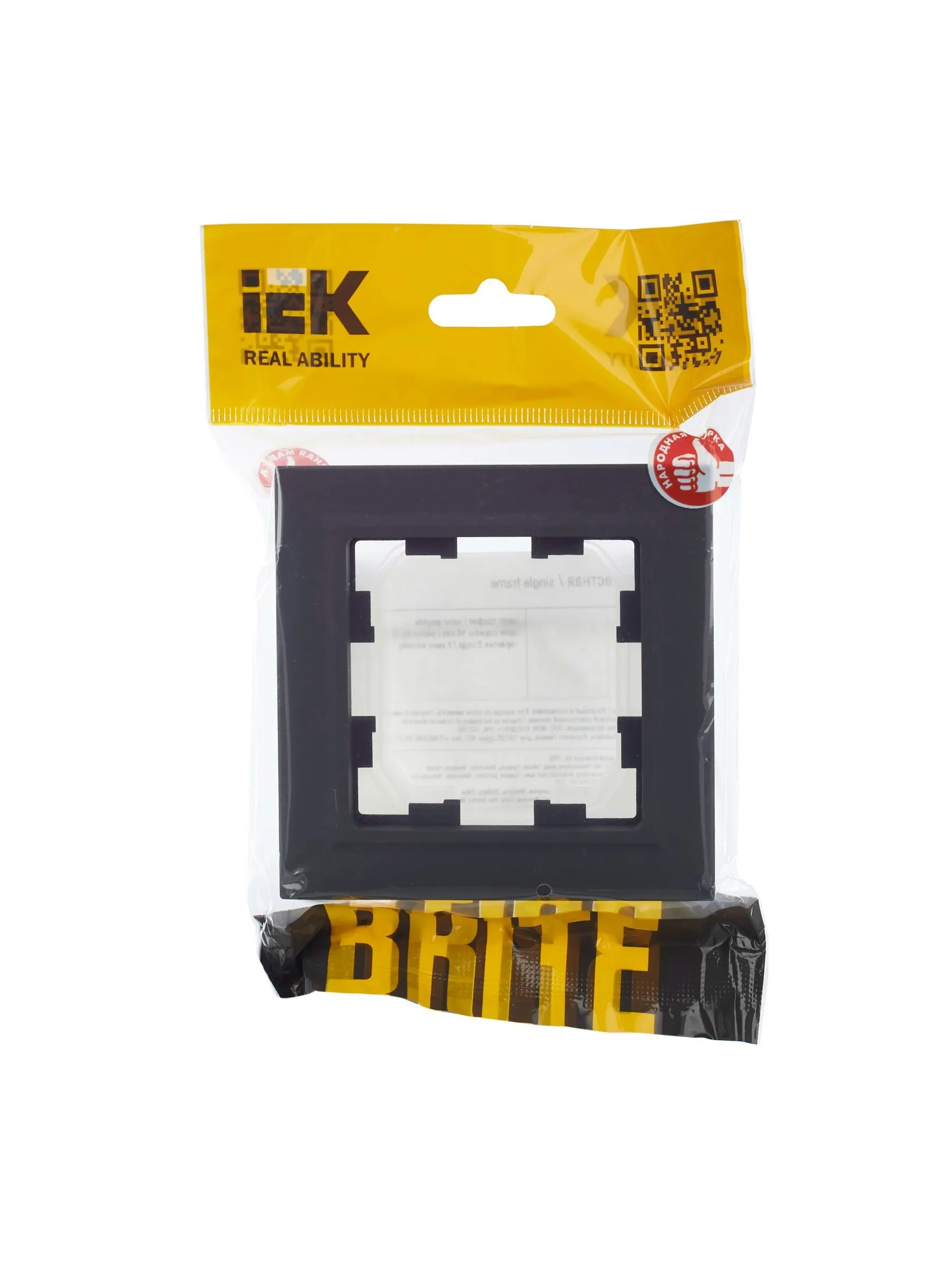 BRITE Рамка 1-местная IP44 РУ-1-БрГ-44 графит IEK - Фото 6
