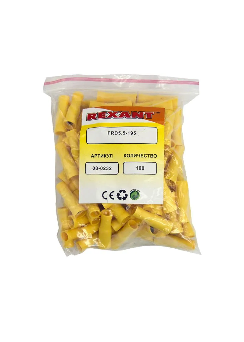 Разъем штекерный изолированный гнездо 5 мм 4-6 мм² (РШи-м 6.0-5/РШИм 5,5-6-4) желтый REXANT - Фото 2