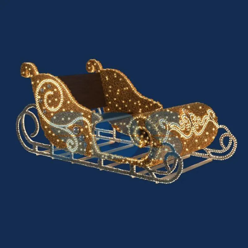 Декоративная 3D фигура Сани Деда мороза 280х130 см 501-544