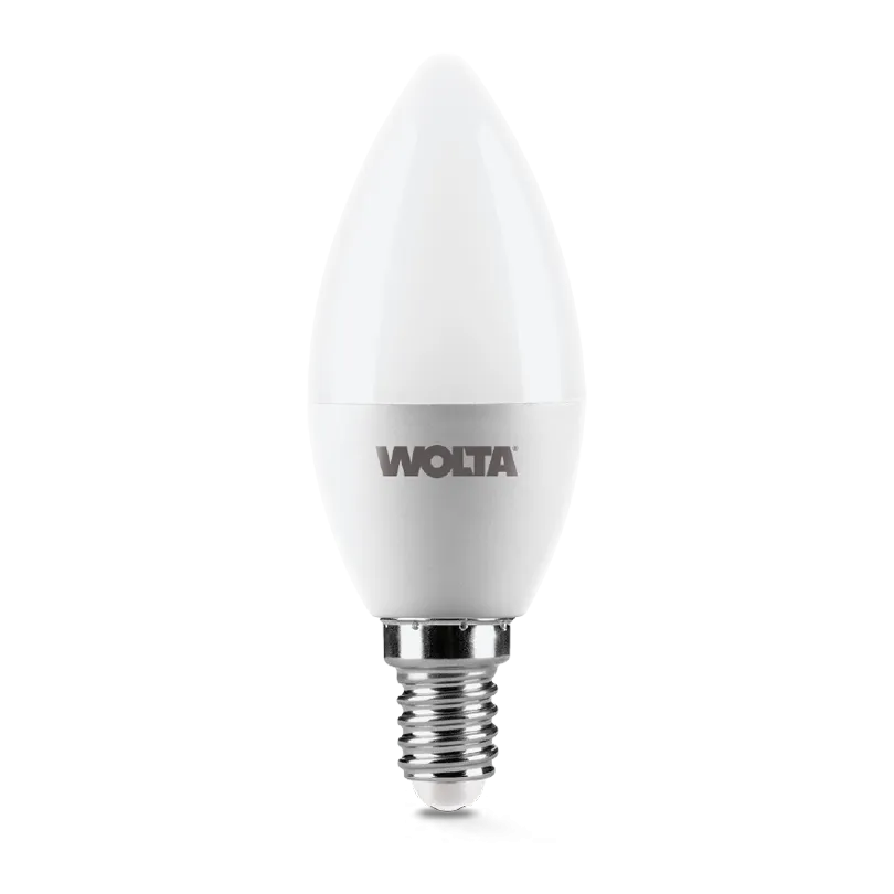 Лампа светодиодная "Свеча-C37" 7.5Вт 450лм 3000К Е14 (50шт/уп) WOLTA - Фото 2