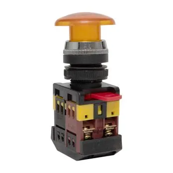 Кнопка AELA-22 желтая с подсветкой NO+NC 220В Грибок EKF