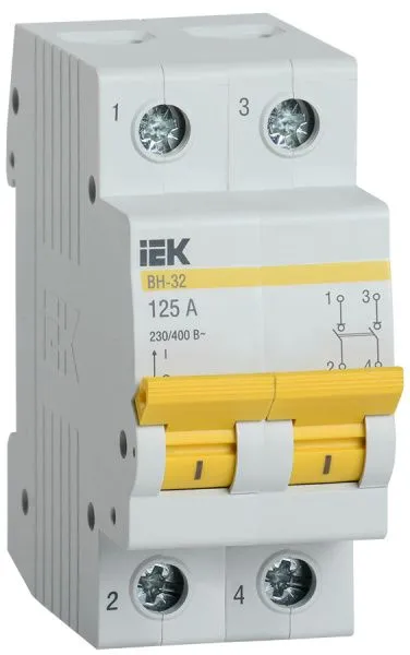 KARAT Выключатель нагрузки (мини-рубильник) ВН-32 2P 125А IEK MNV10-2-125