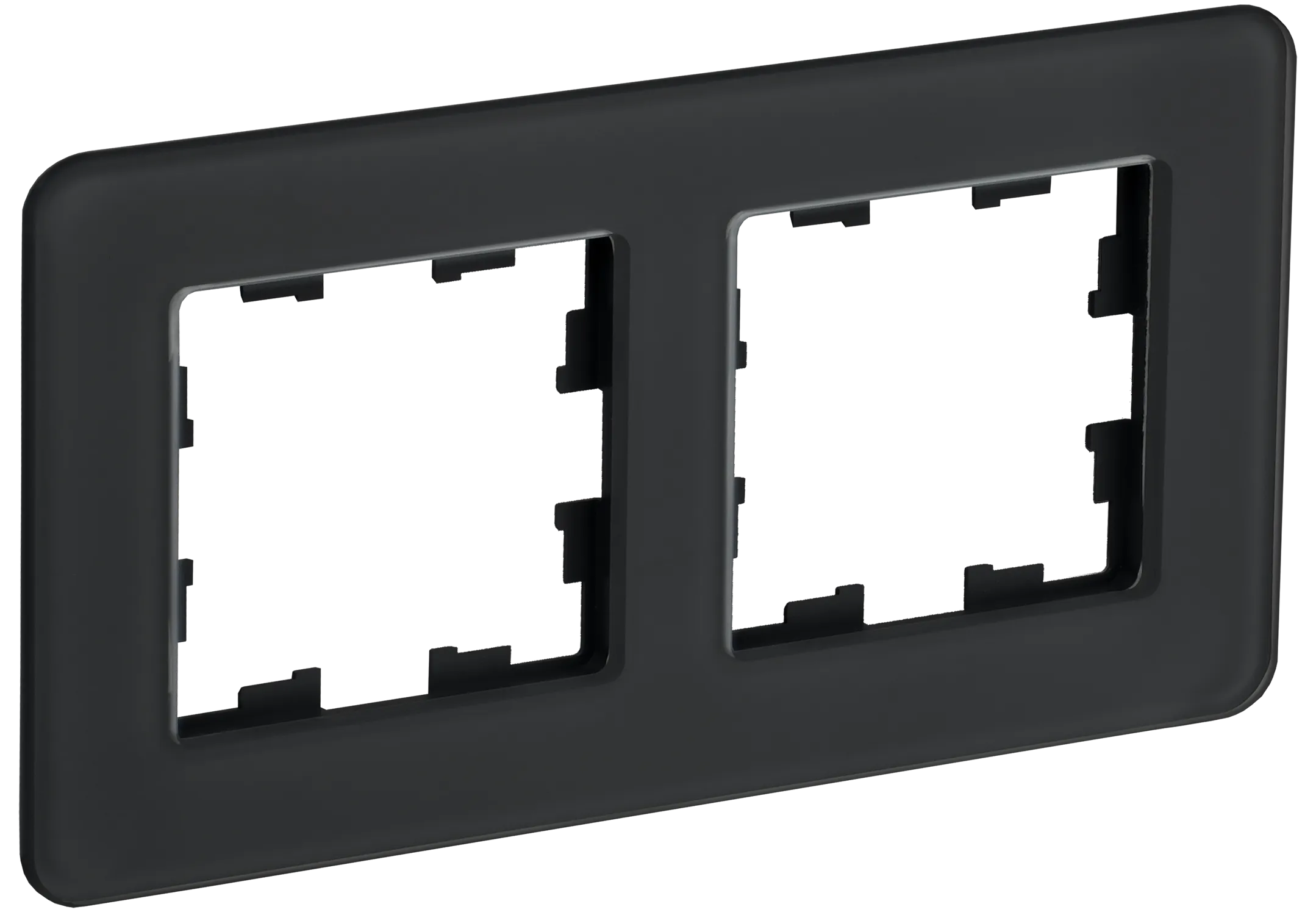 BRITE Рамка 2-местная РУ-2-2-Бр стекло черный RE IEK