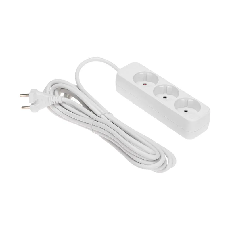 Удлинитель STANDARD 3 гнезда, 5м, 2х1,0мм², б/з, белый REXANT - Фото 2