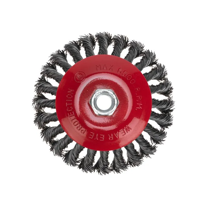 Щетка коническая для УШМ, крученая стальная проволока, 125мм, М14 KRANZ - Фото 3