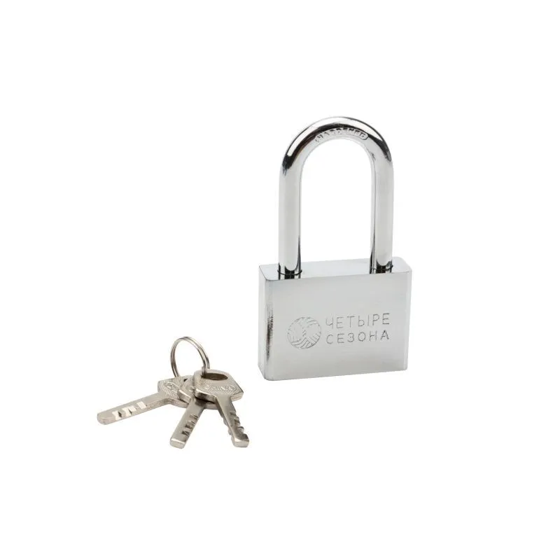 Замок навесной серия «Сталь» 60 мм длинная дужка ЧЕТЫРЕ СЕЗОНА 79-0046