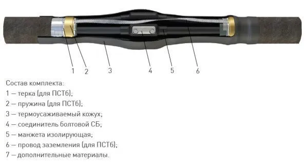 Муфта 4 ПСТ-1  (25-50) с соединителями (пластик без брони) ЗЭТАРУС