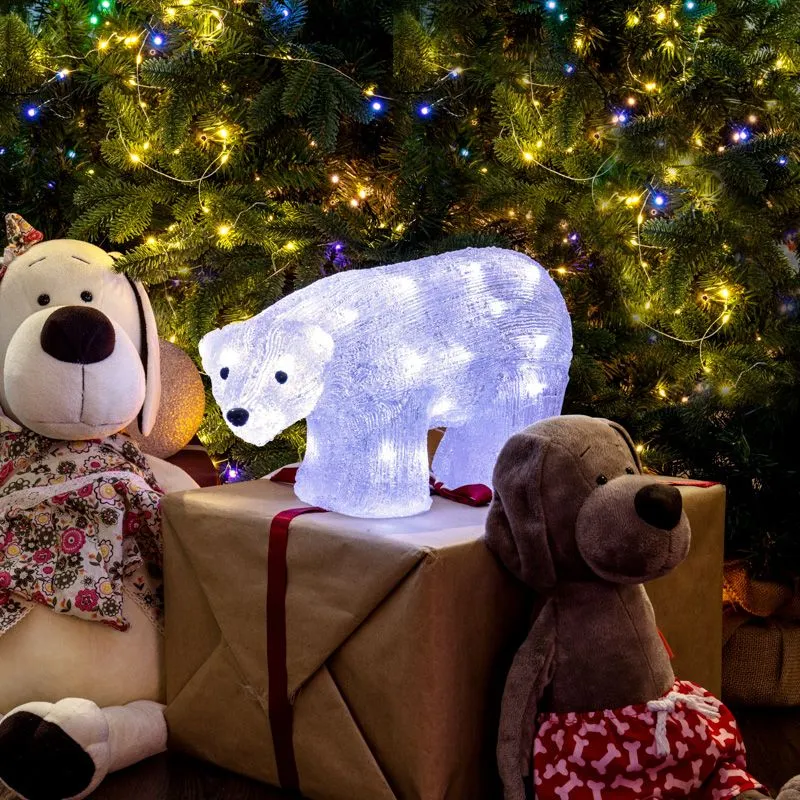 Акриловая светодиодная фигура Медведь 34,5х12х17 см, 4,5 В, 3 батарейки AA (не входят в комплект), 24 светодиода NEON-NIGHT - Фото 2