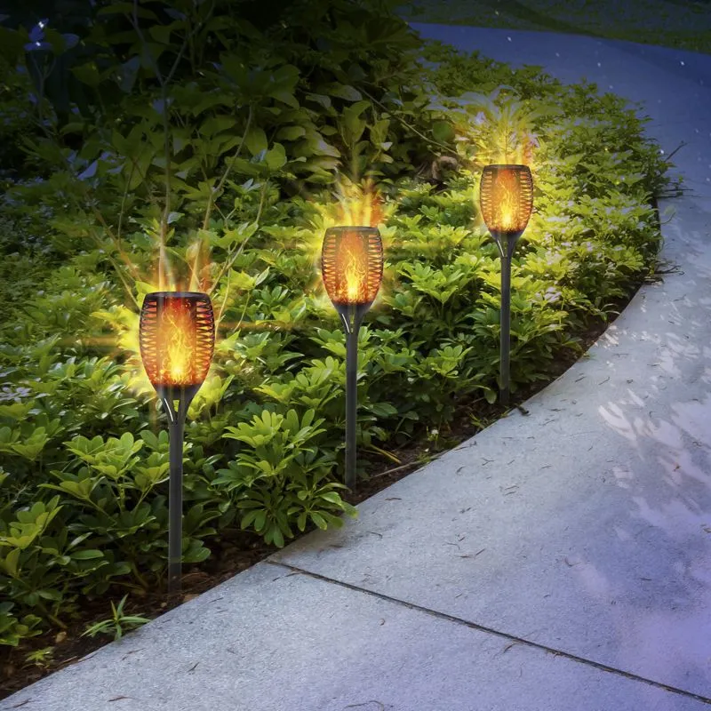 Светильник грунтовый Факел 3000К со встроенным аккумулятором, солнечной панелью, датчиком освещенности LAMPER - Фото 2