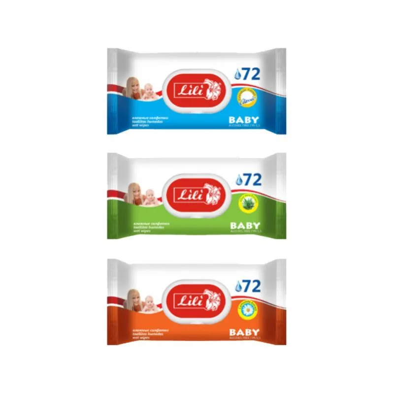 Салфетки влажные 72 шт. «Lili» для детей с экстрактом алоэ вера 80-0010