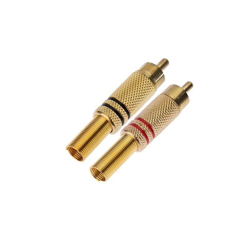 Разъем штекер RCA металл пайка черный/красный, Gold PROconnect - Фото 2