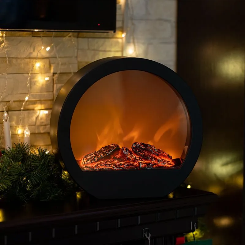 Светодиодный камин Лаунж с эффектом живого огня 35,3х12,4х33,7 см, с адаптером питания и батарейками 4 х АА (не в комплекте) NEON-NIGHT - Фото 2