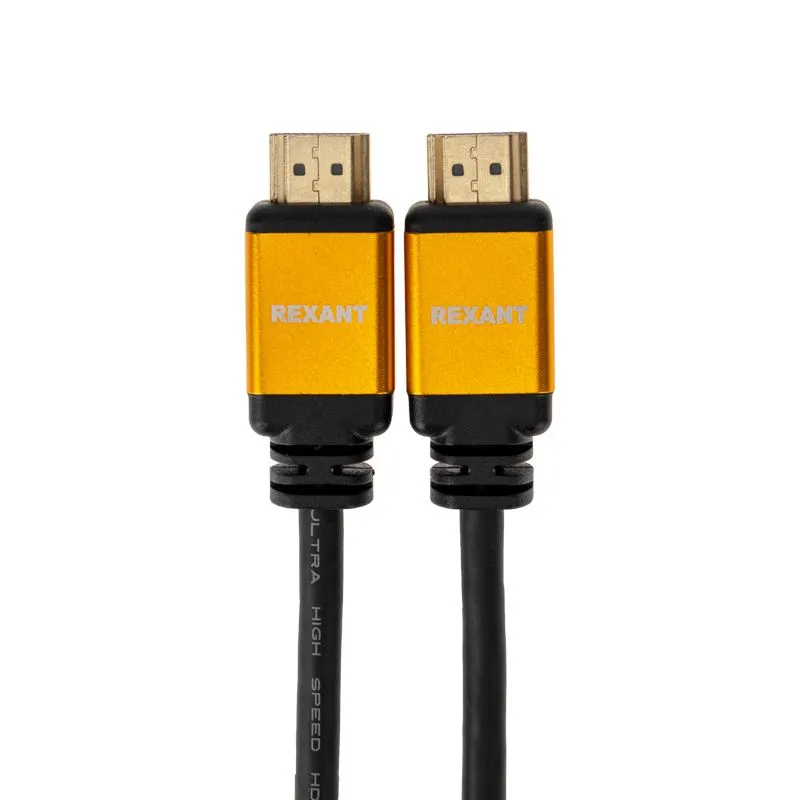 Кабель HDMI - HDMI 2.1, длина 1м, Gold REXANT - Фото 2