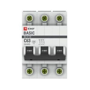 Авт. выкл. 3P 63А (C) 4,5кА ВА 47-29 - Фото 2