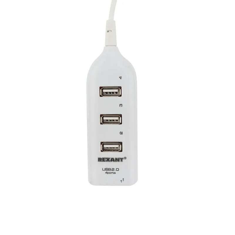 Разветвитель USB 2.0 на 4 порта белый REXANT - Фото 2