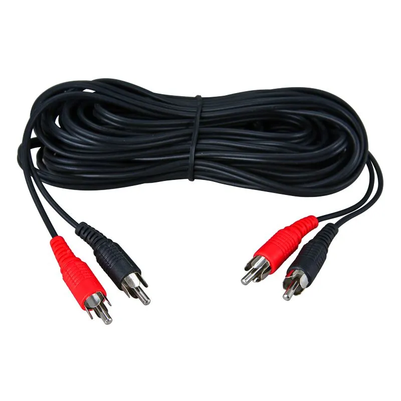 Шнур 2 RCA - 2 RCA, 10м, черный REXANT - Фото 2