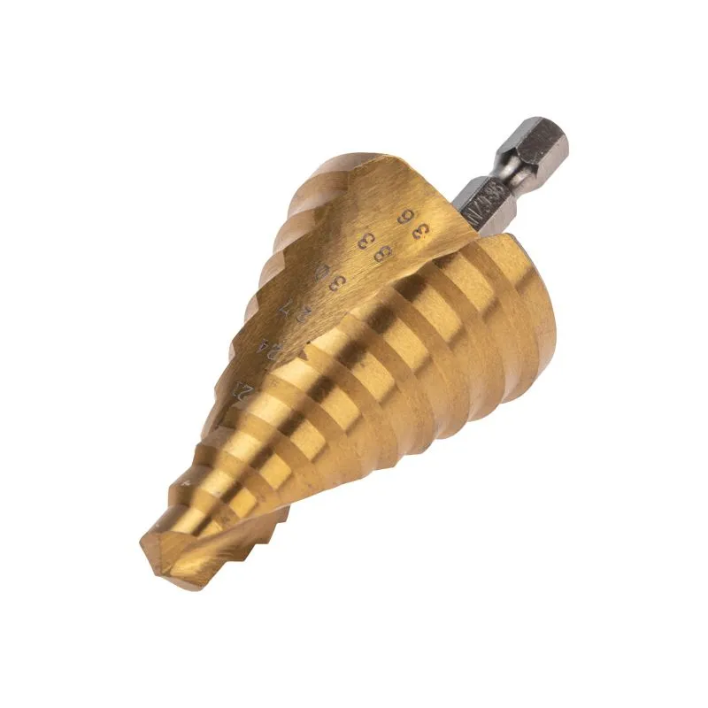 Сверло по металлу ступенчатое ТИТАН 9,0-36,0мм, 110мм, 65 HRC, Р6М5 TiN KRANZ - Фото 2