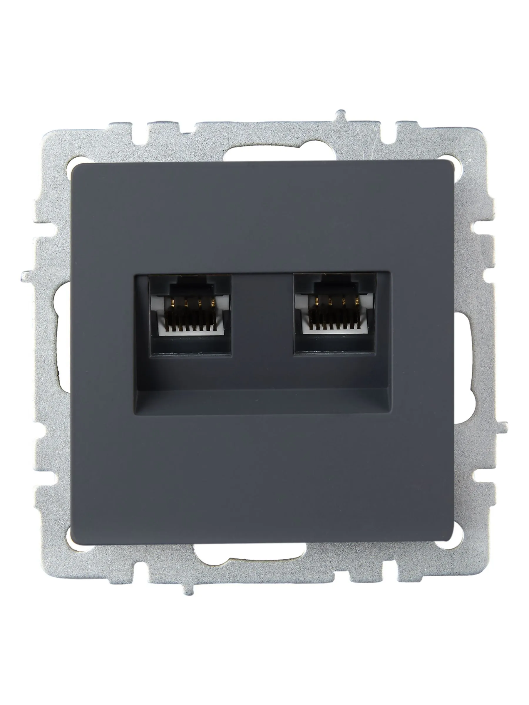 BRITE Розетка компьютерная двойная RJ45 кат.6 РК11-2-БрГ графит IEK - Фото 5