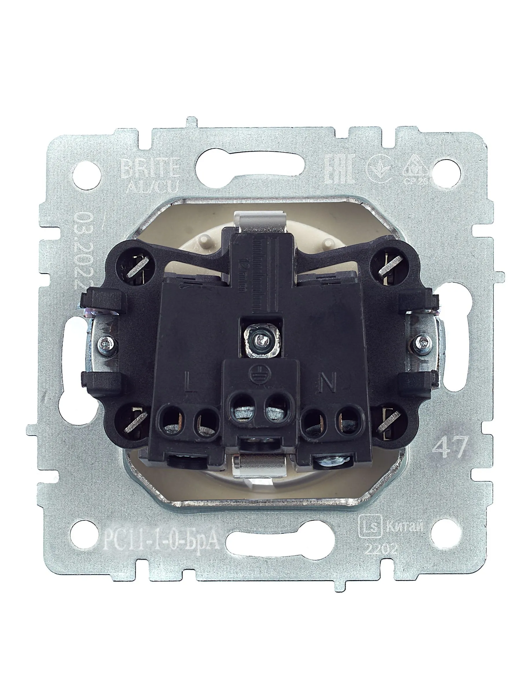 BRITE Розетка 1-местная с заземлением без защитных шторок 16А РС11-1-0-БрА алюминий IEK - Фото 8