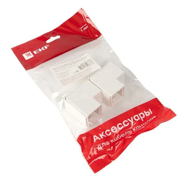 Поворот 90 гр. (25х25) (4 шт) белый EKF-Plast - Фото 2