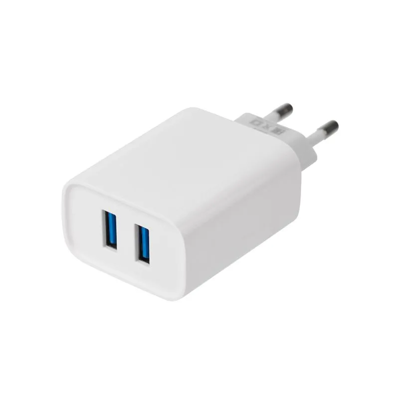 Сетевое зарядное устройство для iPhone/iPad REXANT 2 x USB, 5V, 2.4 A, белое 16-0276