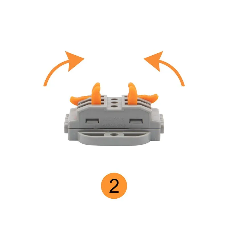 Клемма СМК 222-423P проходная 3 полюса, с монтажной площадкой (0,08-4 мм²), серая (25 шт./уп.) REXANT - Фото 5