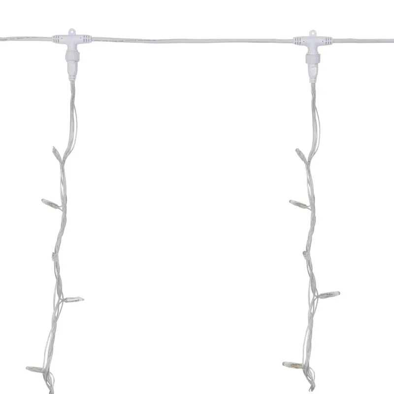 Гирлянда светодиодная Занавес 2х3м 240 LED БЕЛЫЙ прозрачный ПВХ IP65 эффект водопада 24В не соединяется трансформатор в комплекте NEON-NIGHT - Фото 3