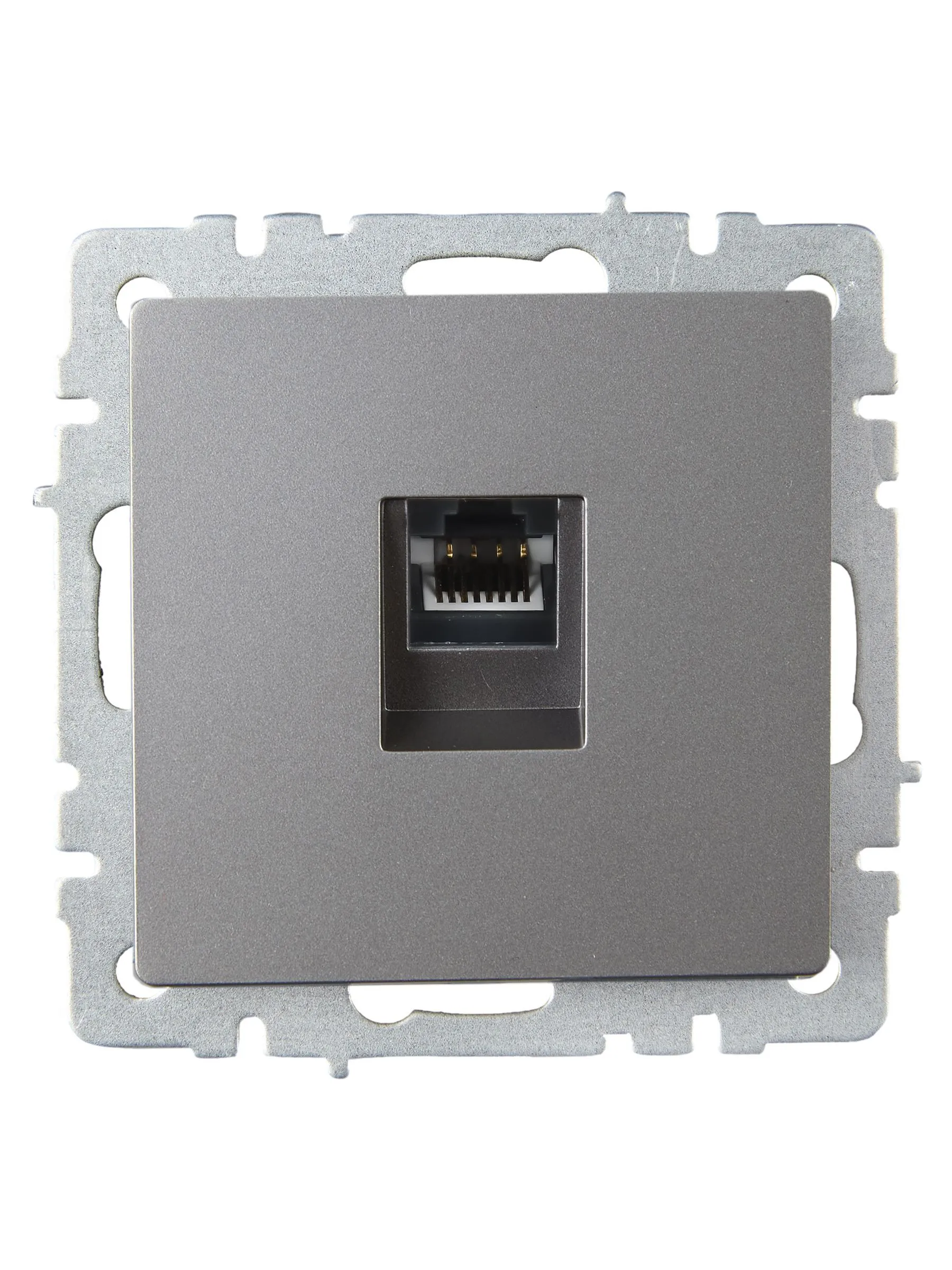 BRITE Розетка компьютерная RJ45 кат.6 РК11-БрС сталь IEK - Фото 3
