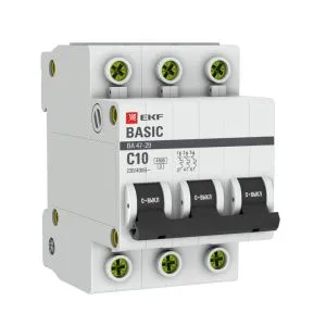 Авт. выкл. 3P 10А (C) 4,5кА ВА 47-29 mcb4729-3-10C