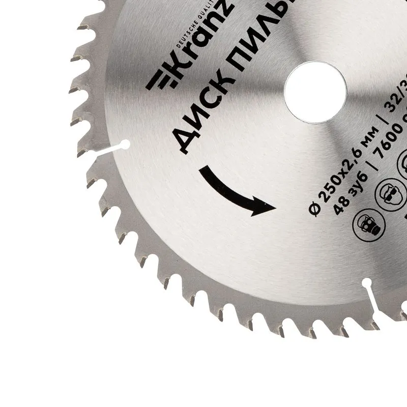 Диск пильный 250 мм х 48 зуб х 32/30 мм KRANZ - Фото 2