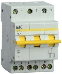 Выключатель-разъединитель трехпозиционный ВРТ-63 3P 16А IEK MPR10-3-016