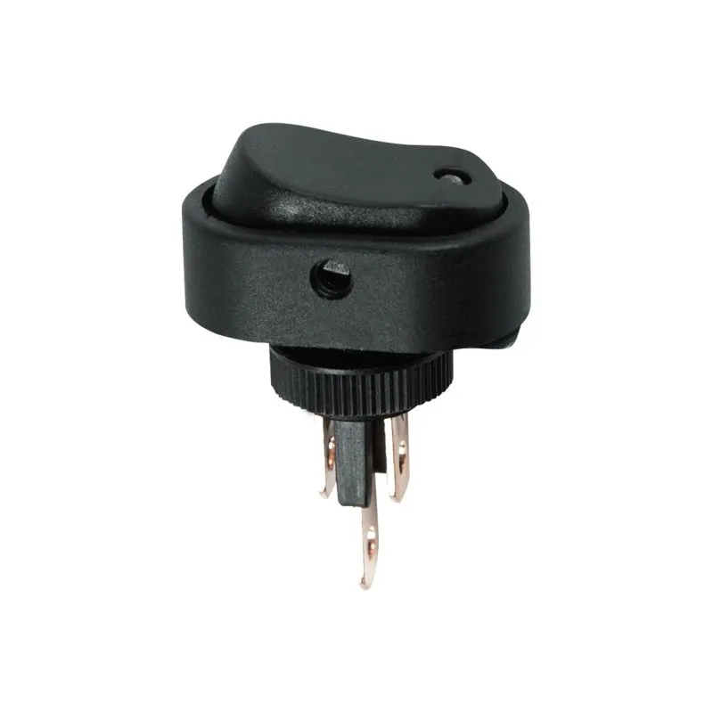 Выключатель клавишный 12V 30А (3с) ON-OFF черный ОВАЛ с желтой LED подсветкой (RWB-523, ASW-20D) REXANT 36-2672