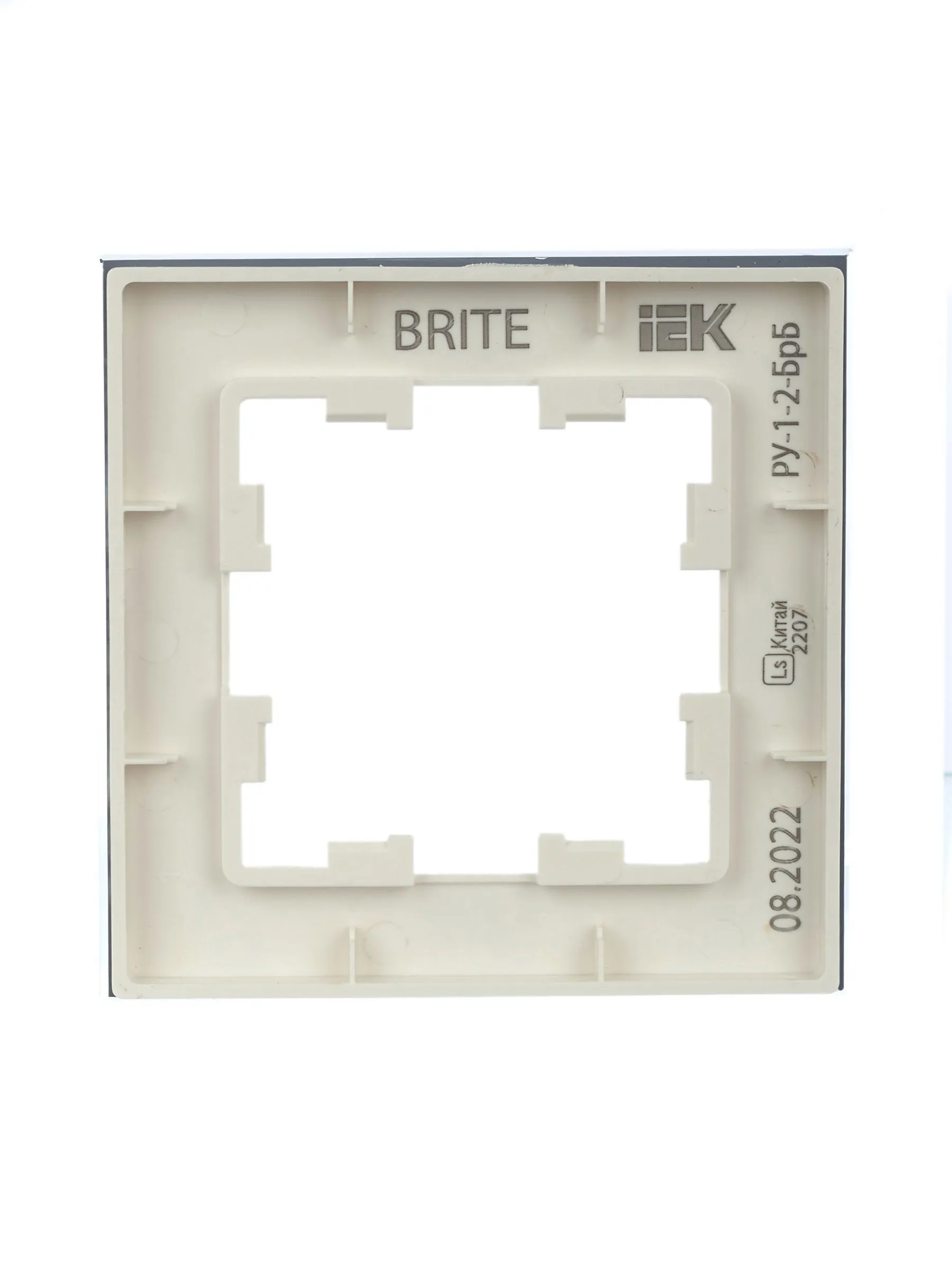 BRITE Рамка 1 -местная РУ-1-2-БрБ стекло белый IEK - Фото 6