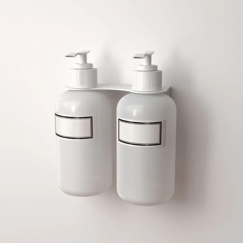 Держатель дозатора для жидкого мыла и шампуней на 2 флакона настенный, белый REXANT 38-0700