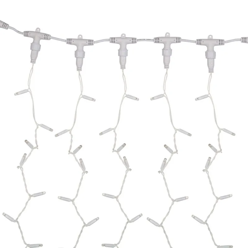 Гирлянда светодиодная Занавес 2х3м 600 LED БЕЛЫЙ белый ПВХ IP65 эффект мерцания 230В нужен блок 303-500-1 NEON-NIGHT - Фото 3