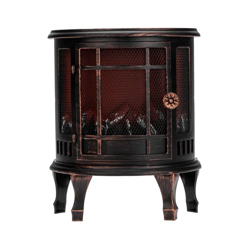 Светодиодный камин Винтаж мини с эффектом живого огня 24.8х12.7х30 см, батарейки 3хС (не в комплекте), с USB, бронзовый - Фото 4