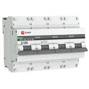 Авт. выкл. 4P 125А (C) 10kA ВА 47-100 EKF PROxima mcb47100-4-125C-pro