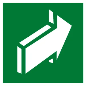 Знак наклейка E18 "Открывать движением от себя" (200x200) фотолюминесцентный EKF an-e-18-f