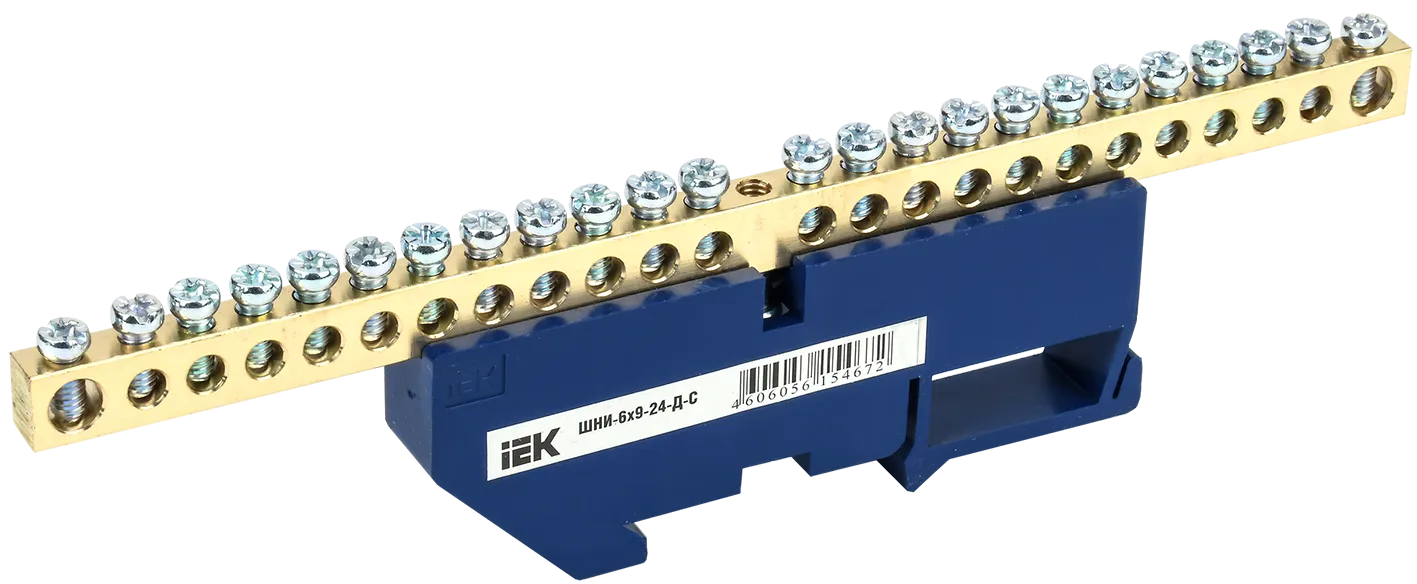 Шина N "ноль" на DIN-изол ШНИ-6х9-24-Д-С IEK